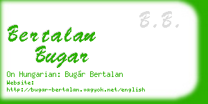 bertalan bugar business card