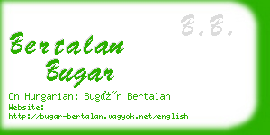 bertalan bugar business card